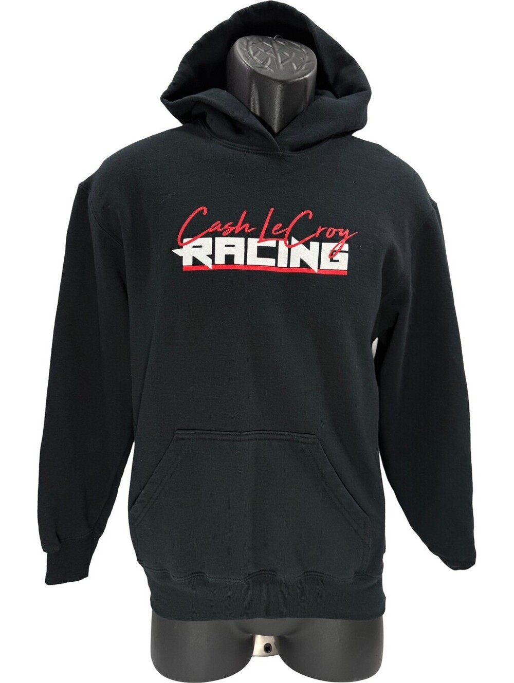 CASH LECROY RACING Black Hoodie Port & Company CoreFleece Youth Large Sweatshirt